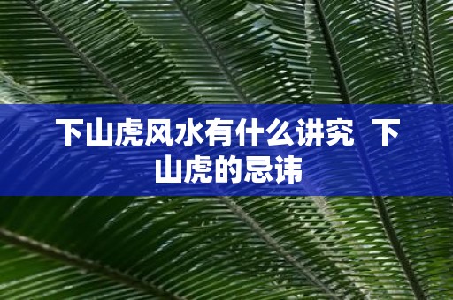 下山虎风水有什么讲究 下山虎的忌讳