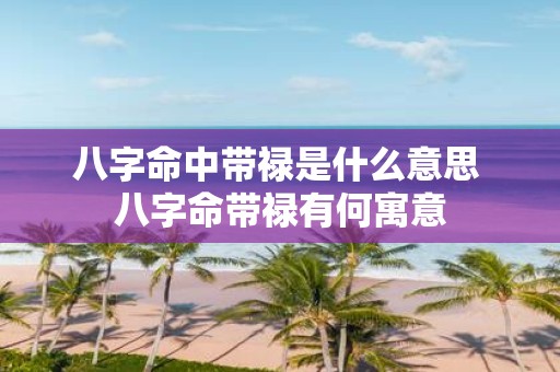 八字命中带禄是什么意思 八字命带禄有何寓意