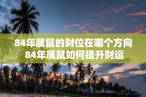 84年属鼠的财位在哪个方向 84年属鼠如何提升财运