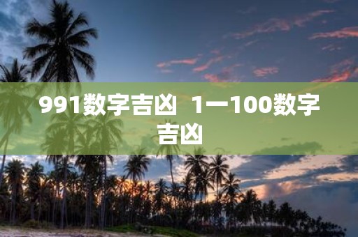991数字吉凶 1一100数字吉凶