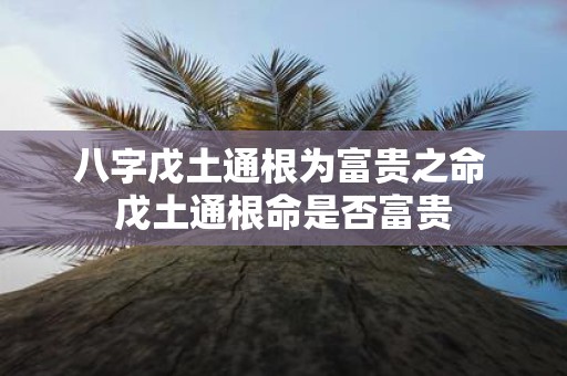 八字戊土通根为富贵之命 戊土通根命是否富贵