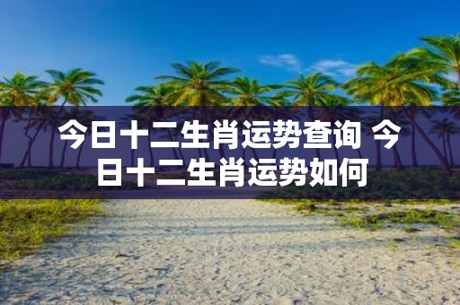 今日十二生肖运势查询 今日十二生肖运势如何