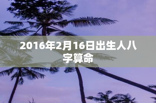 2016年2月16日出生人八字算命