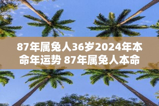 87年属兔人36岁2025年本命年运势 87年属兔人本命年佩戴什么好