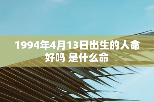 1994年4月13日出生的人命好吗 是什么命