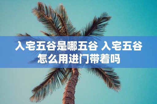 入宅五谷是哪五谷 入宅五谷怎么用进门带着吗