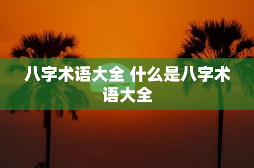八字术语大全 什么是八字术语大全