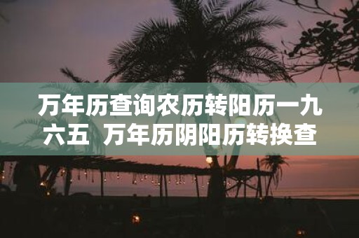 万年历查询农历转阳历一九六五 万年历阴阳历转换查询