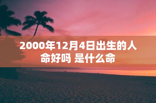 2000年12月4日出生的人命好吗 是什么命