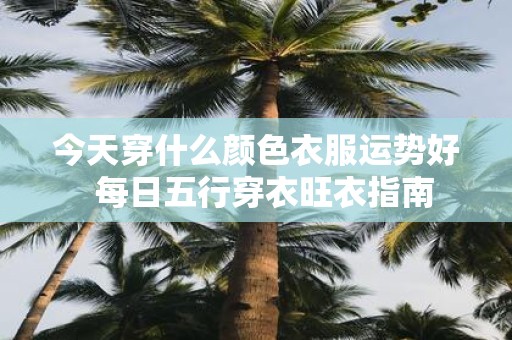 今天穿什么颜色衣服运势好 每日五行穿衣旺衣指南