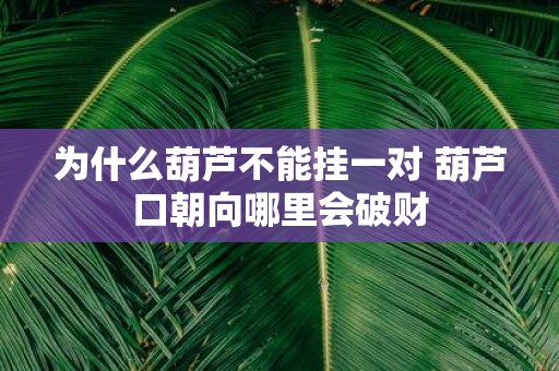 为什么葫芦不能挂一对 葫芦口朝向哪里会破财
