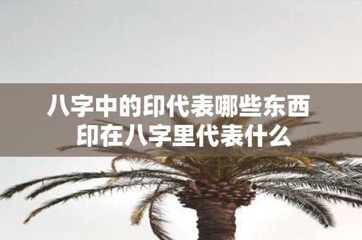 八字中的印代表哪些东西 印在八字里代表什么