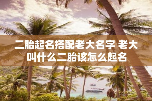 二胎起名搭配老大名字 老大叫什么二胎该怎么起名