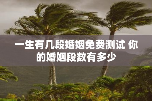 一生有几段婚姻免费测试 你的婚姻段数有多少