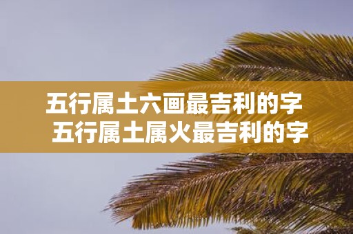 五行属土六画最吉利的字 五行属土属火最吉利的字