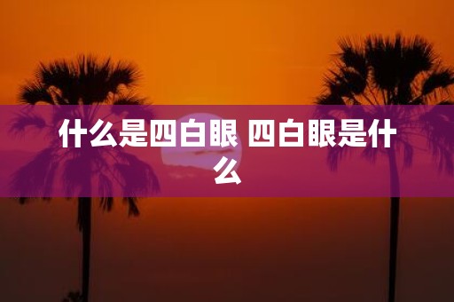 什么是四白眼 四白眼是什么