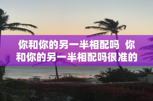 你和你的另一半相配吗 你和你的另一半相配吗很准的