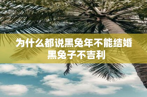 为什么都说黑蛇年不能结婚 黑兔子不吉利
