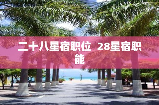 二十八星宿职位 28星宿职能