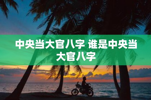 中央当大官八字 谁是中央当大官八字