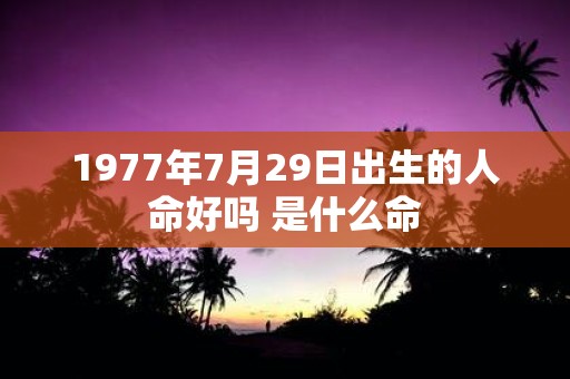 1977年7月29日出生的人命好吗 是什么命