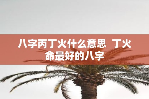 八字丙丁火什么意思 丁火命最好的八字