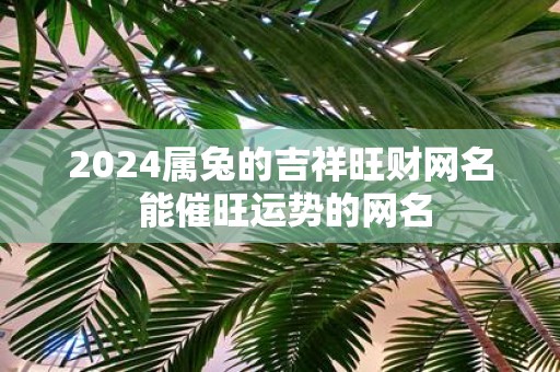 2025属兔的吉祥旺财网名 能催旺运势的网名