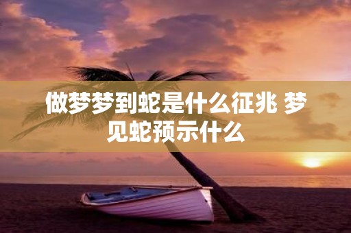 做梦梦到蛇是什么征兆 梦见蛇预示什么