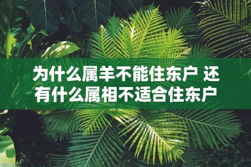 为什么属羊不能住东户 还有什么属相不适合住东户