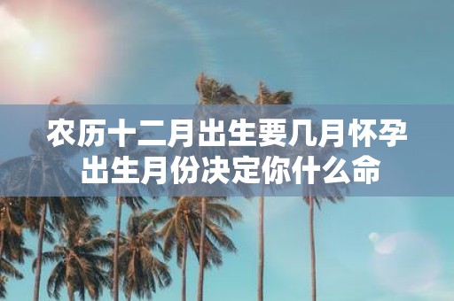 农历十二月出生要几月怀孕 出生月份决定你什么命