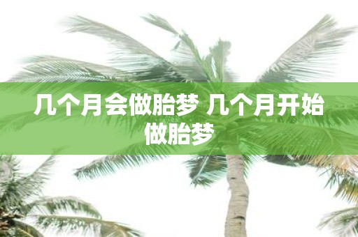 几个月会做胎梦 几个月开始做胎梦