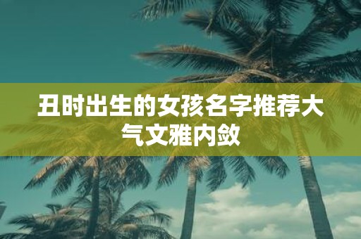 丑时出生的女孩名字推荐大气文雅内敛