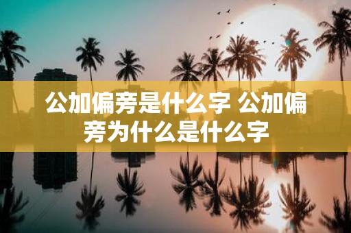 公加偏旁是什么字 公加偏旁为什么是什么字