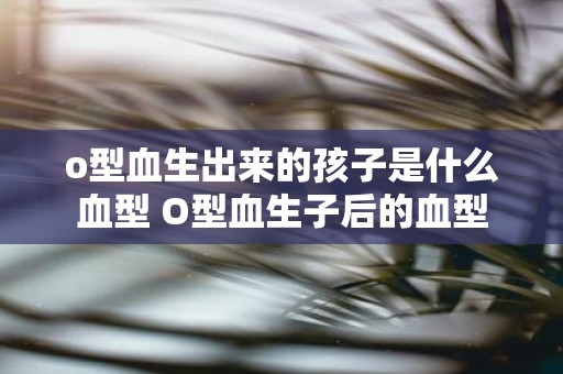 o型血生出来的孩子是什么血型 O型血生子后的血型