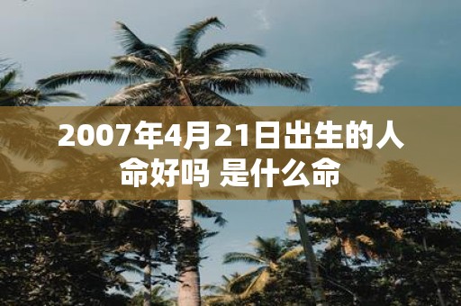 2007年4月21日出生的人命好吗 是什么命