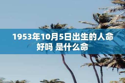 1953年10月5日出生的人命好吗 是什么命