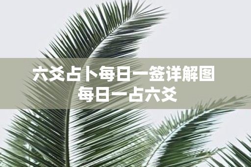 六爻占卜每日一签详解图 每日一占六爻