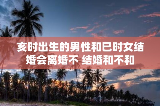 亥时出生的男性和巳时女结婚会离婚不 结婚和不和