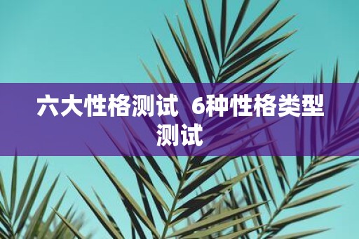 六大性格测试 6种性格类型测试