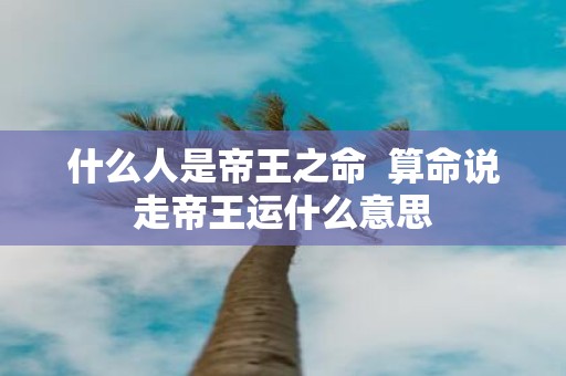 什么人是帝王之命 算命说走帝王运什么意思