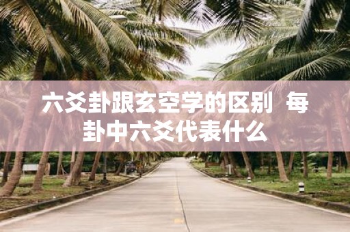 六爻卦跟玄空学的区别 每卦中六爻代表什么