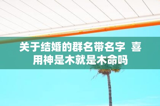 关于结婚的群名带名字 喜用神是木就是木命吗