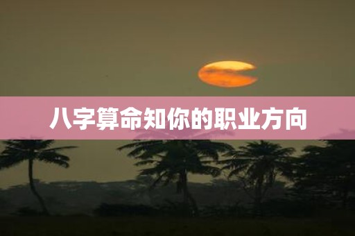 八字算命知你的职业方向