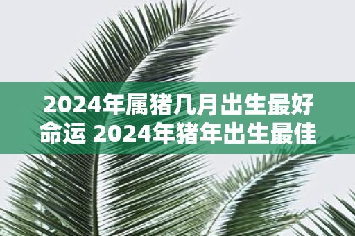 2025年属猪几月出生最好命运 2025年猪年出生最佳月份