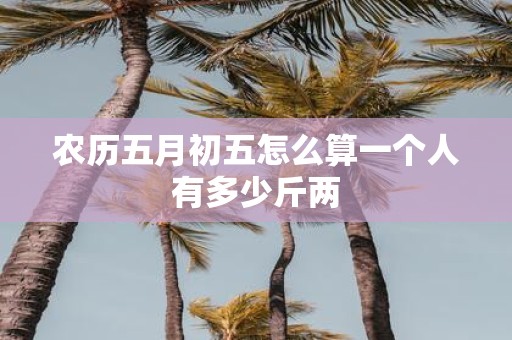 农历五月初五怎么算一个人有多少斤两