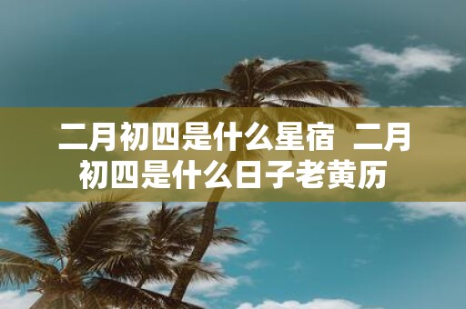二月初四是什么星宿 二月初四是什么日子老黄历