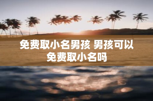 免费取小名男孩 男孩可以免费取小名吗