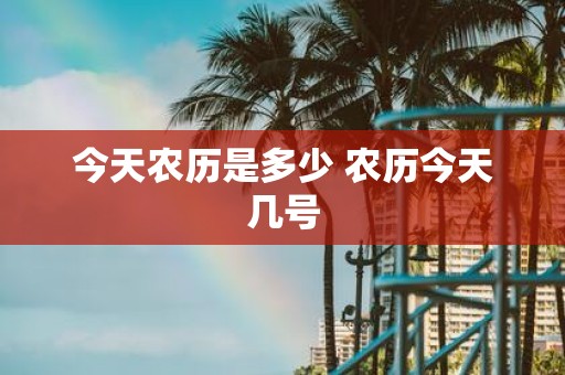 今天农历是多少 农历今天几号