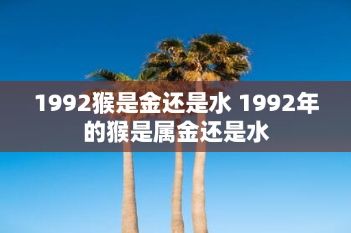 1992猴是金还是水 1992年的猴是属金还是水
