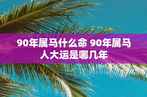 90年属马什么命 90年属马人大运是哪几年